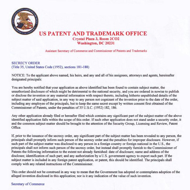 US Secret Patents nationalsecurityactordersml
